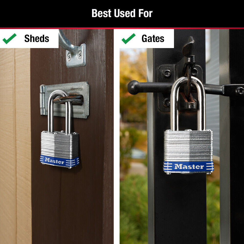 MasterLock #3TRILF 3-Pack Laminated Keyed Alike Padlock, 3 TOTAL LOCKS