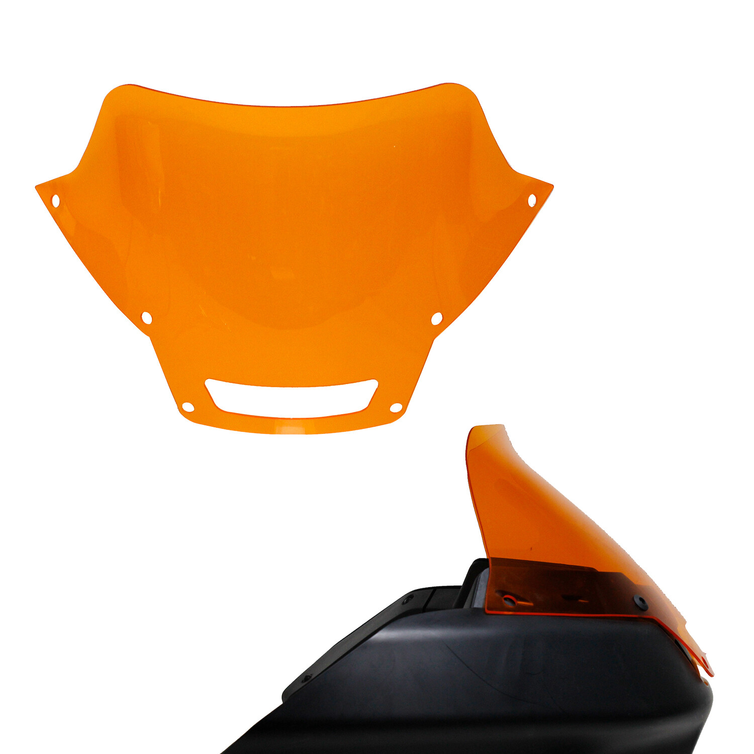 7.0" High Orange Windshield for Harley Softail Low Rider ST EI Diabo FXRST 22-26