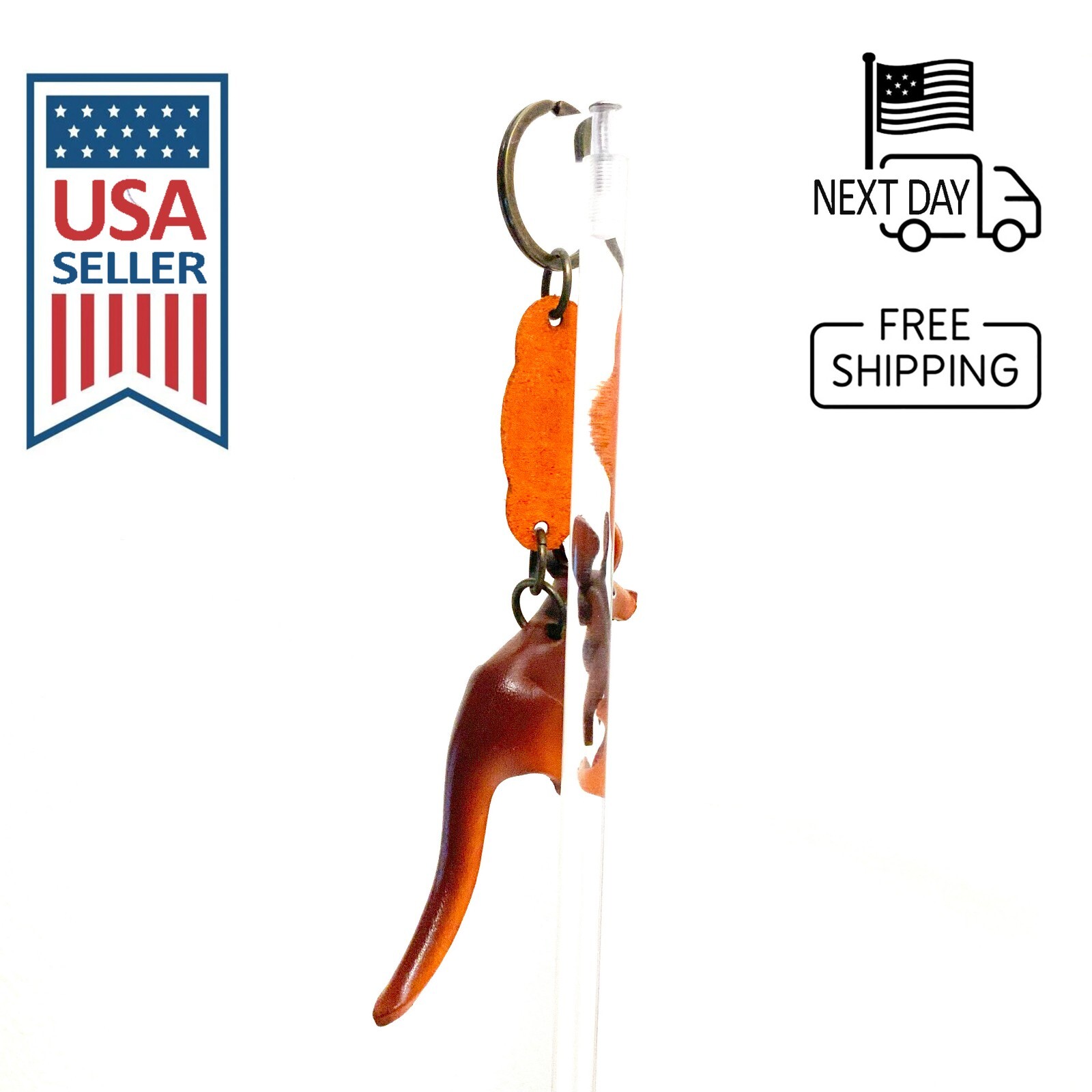 Kangaroo Handmade Leather Keyring