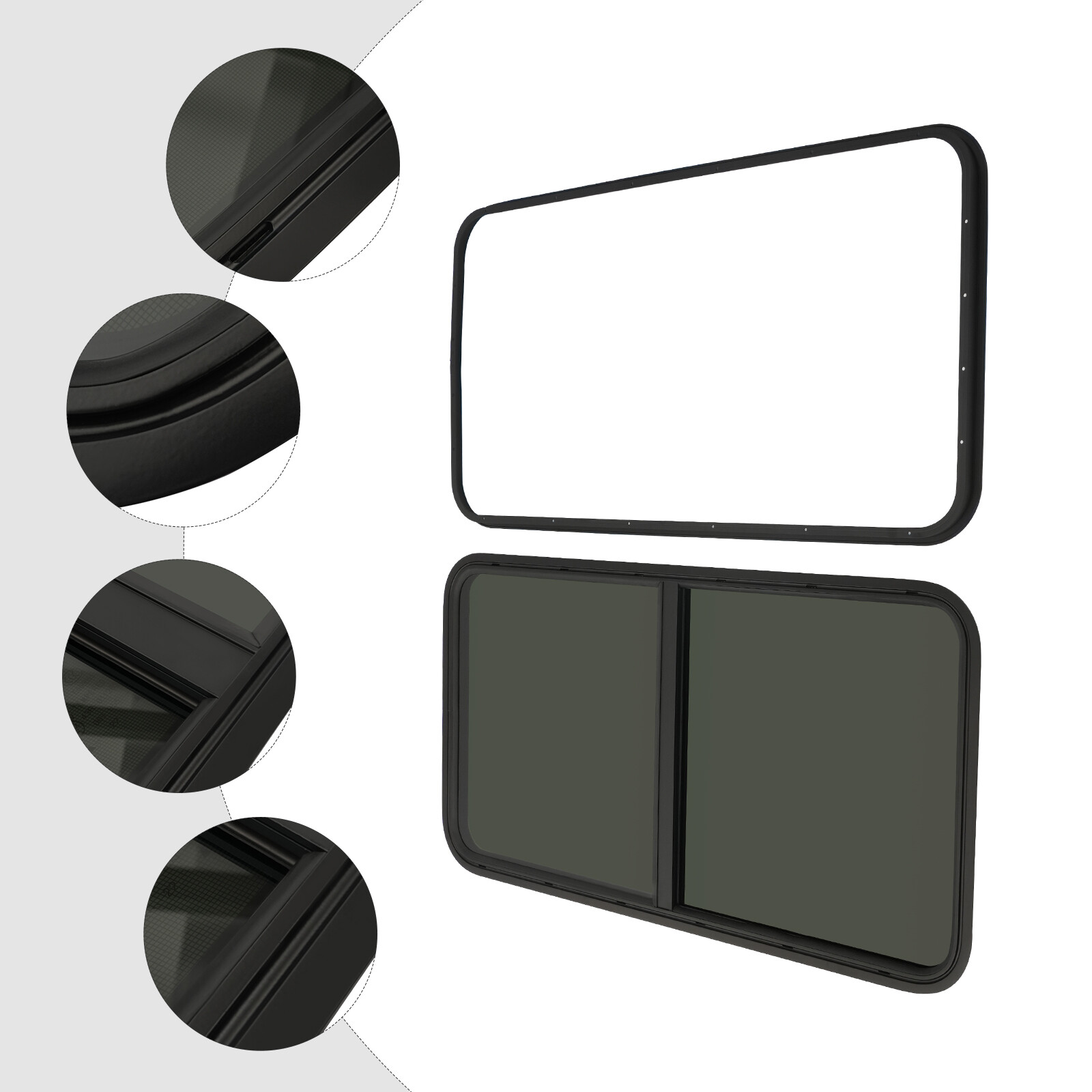 NEW RV Window Horizontal Sliding Windows Multiple Wall Thicknesses Waterproof US