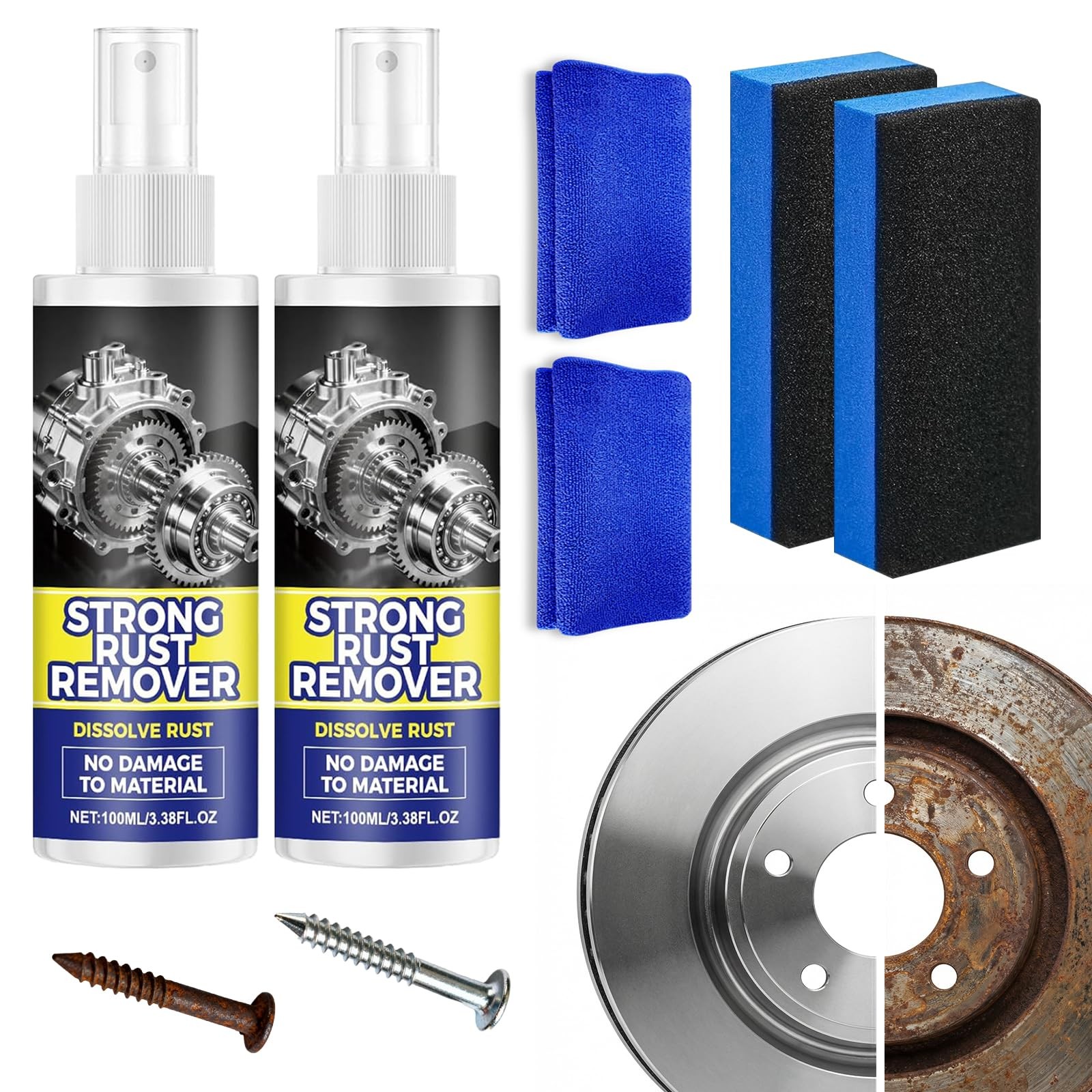 Rust Remover Spray for Metal, Multipurpose Rust Stain Remover, Heavy Duty Met...