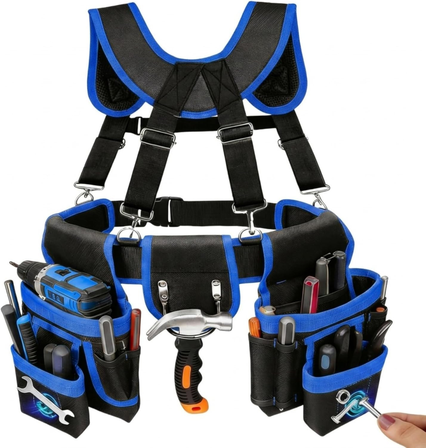 Magnetic Tool Belt, Heavy Duty Tool Pouch for Men Magnet Holster Nail Utility To