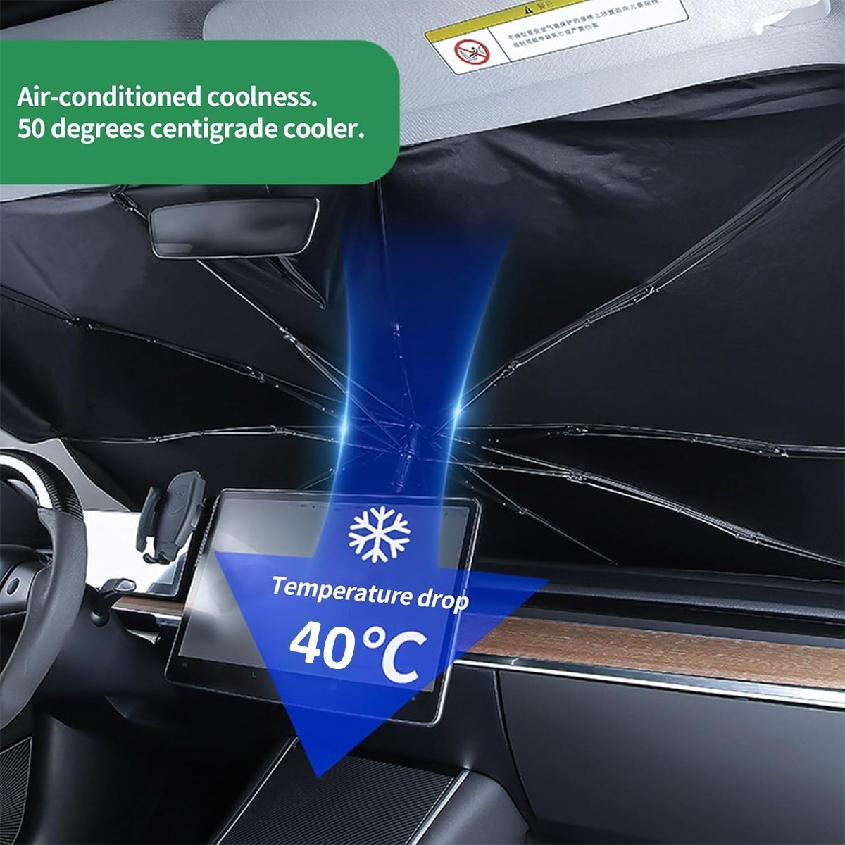 Car Foldable Large Sun Shade Umbrella Heat Insulation UV Block Windshield Visor