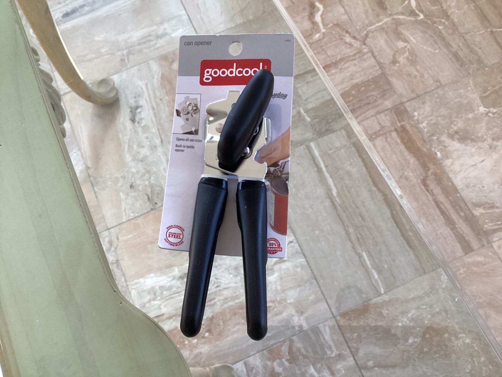 Good Cook Can Opener, Safe Cut Manual Can Opener, No Sharp Can Edges, Black