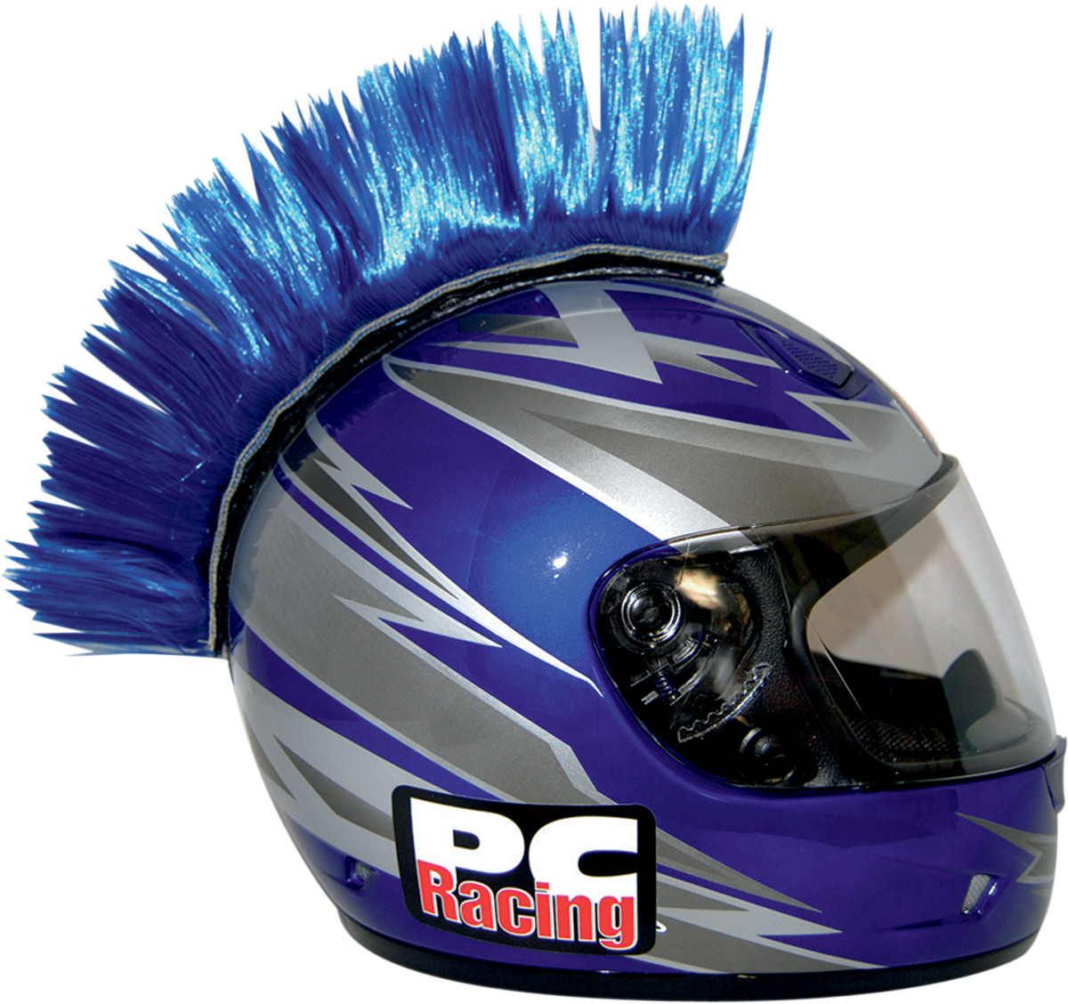 PC Racing Helmet Mohawk Blue PCHMBLUE Peel N Stick Universal Fit