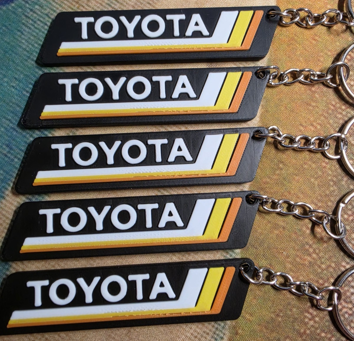 3D PRINT TOYOTA LOGO KEYCHAIN RETRO VINTAGE CLASSIC STYLE TACOMA