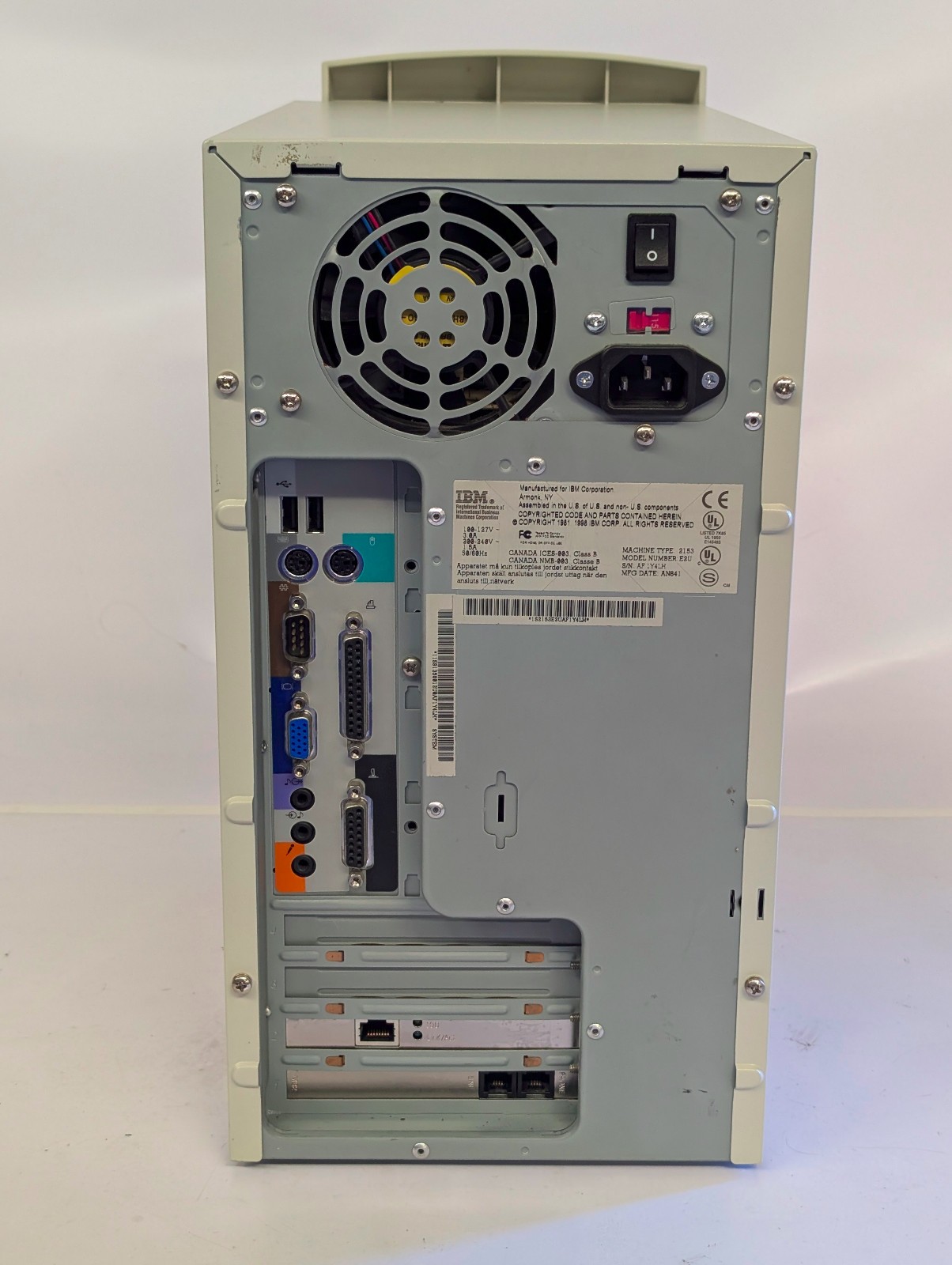 IBM Aptiva Type 2153 E2U beige desktop computer from 98; tested powers on; wiped