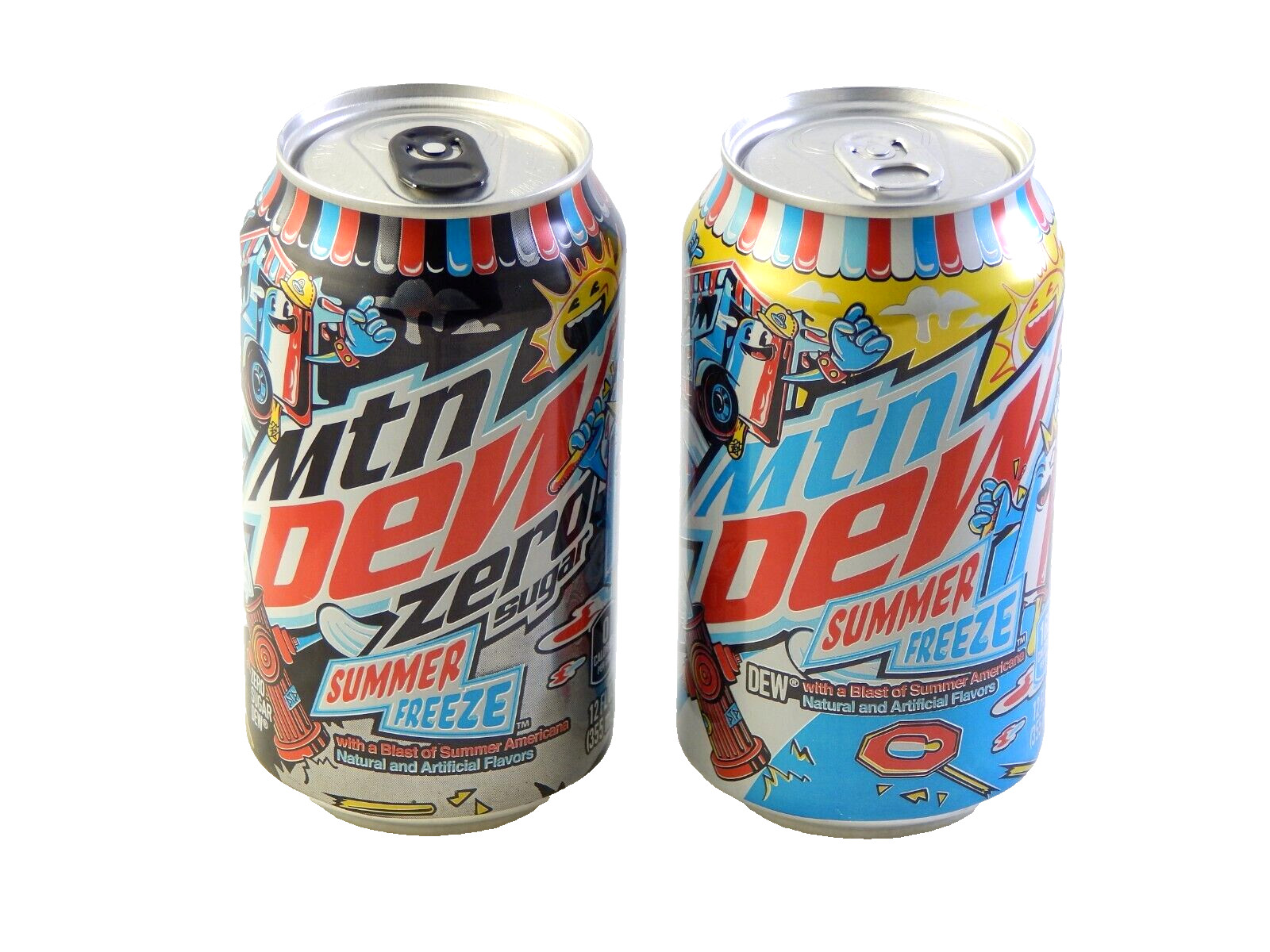 Mountain Dew Summer Freeze & Zero Sugar Full 12 Oz Can New MTN FREE S&H