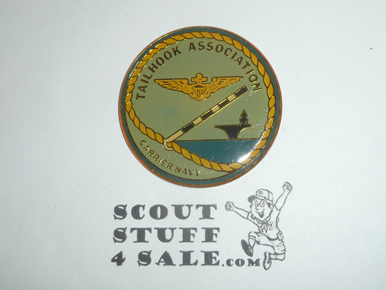 US Navy Tailhook Assoc. Challenge Coin Token Medallion, 2" x 1/8", one sided