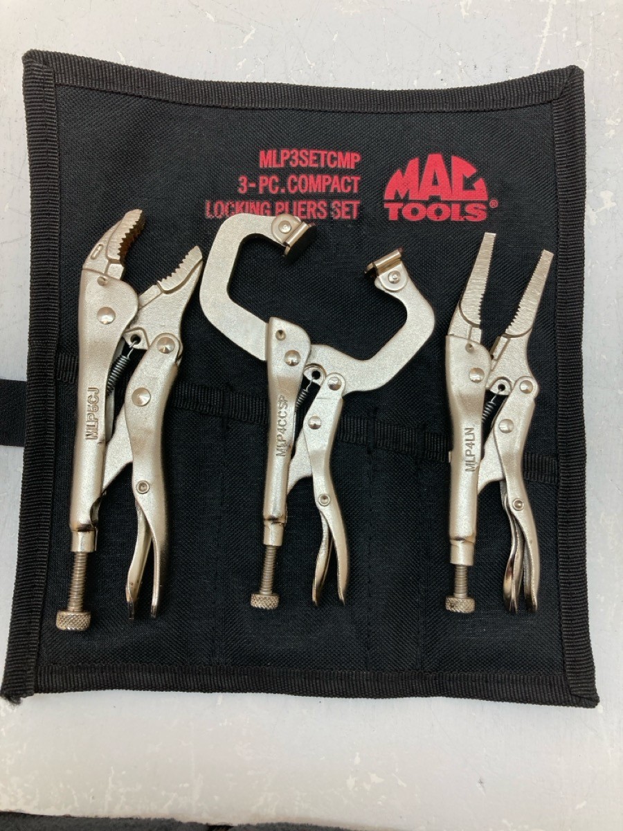 Mac Tools MLP3SETCMP 3-Piece Compact Locking Plier Set Swivel Contact Secure