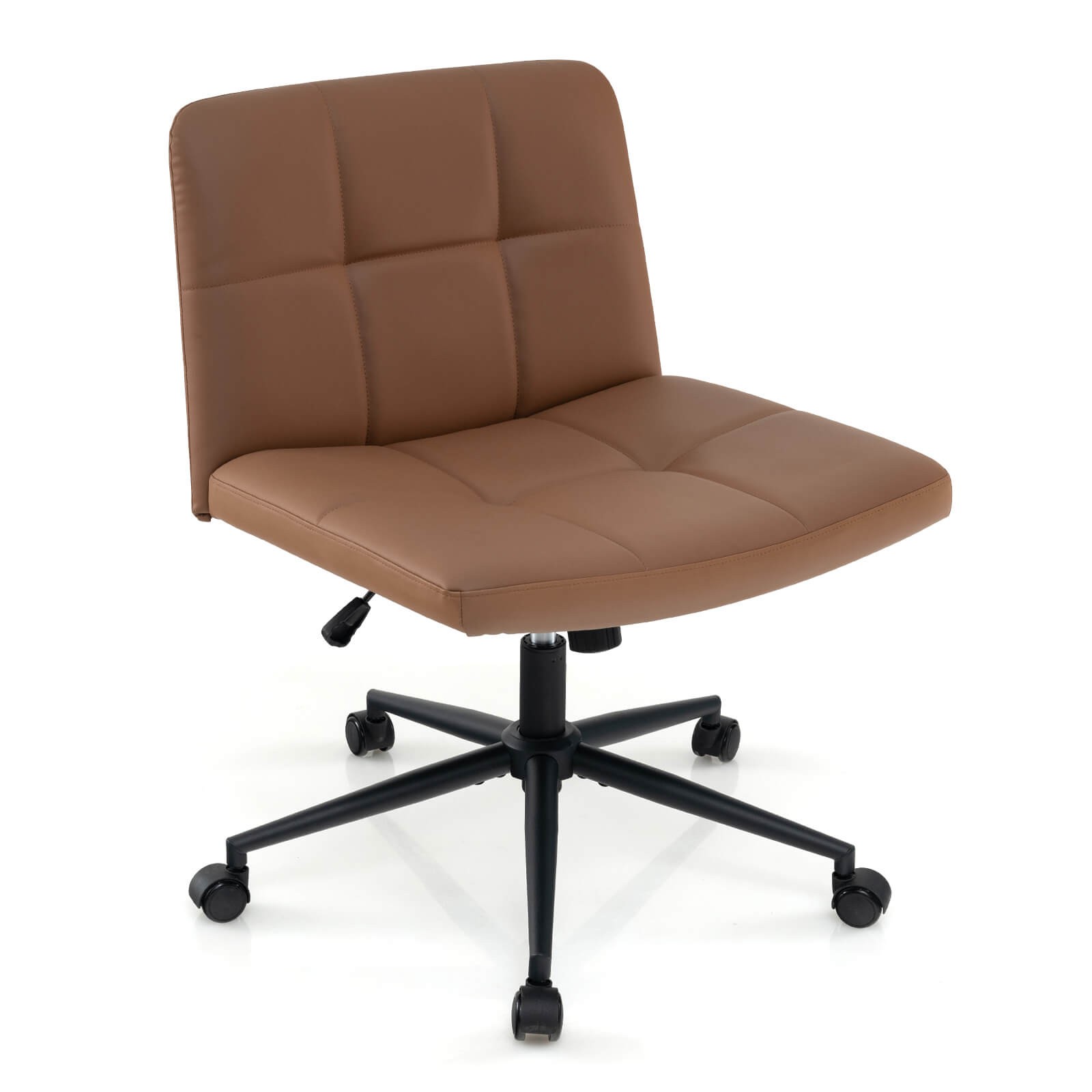 Criss Cross Chair with Wheels Oversized U-shaped Seat Wheels for Home Office
