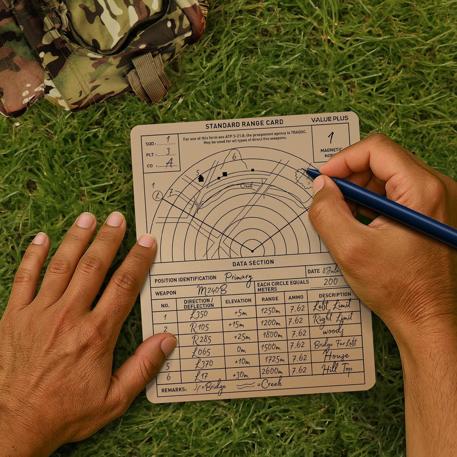 All Weather Combat Range Cards Standard Foldable Beige 50 Pcs