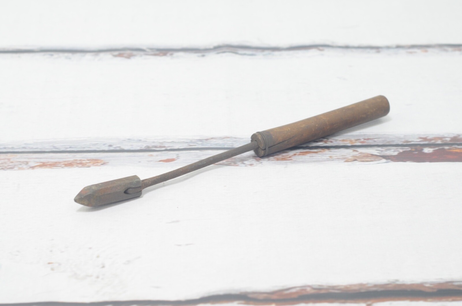 Antique Soldering Irons Copper Head, Wood Handle, Blacksmith Tool Primitive Tool