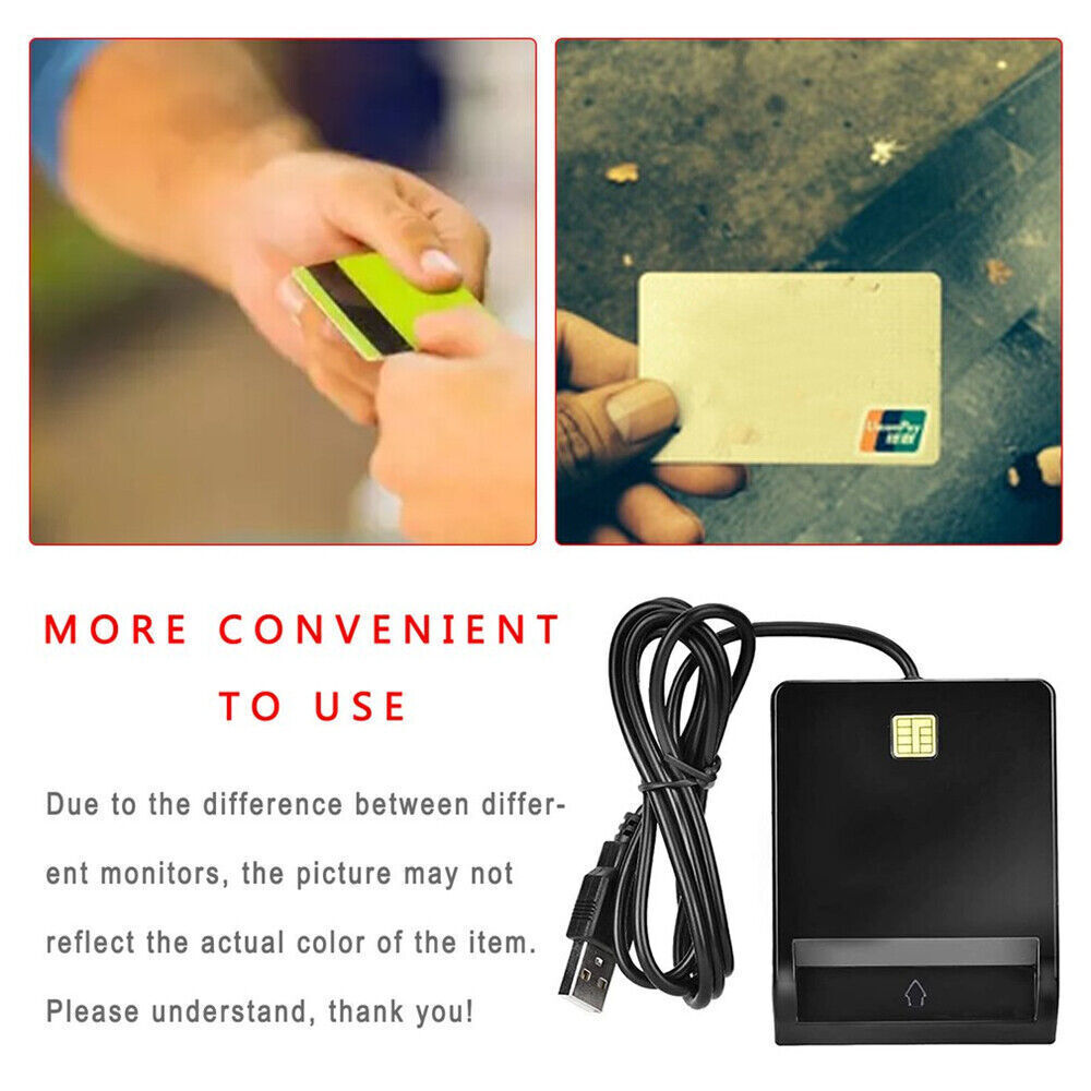 USB 2.0 Smart Card Reader DNIE ATM CAC IC ID SIM Card Reader for Windows 7/8/10