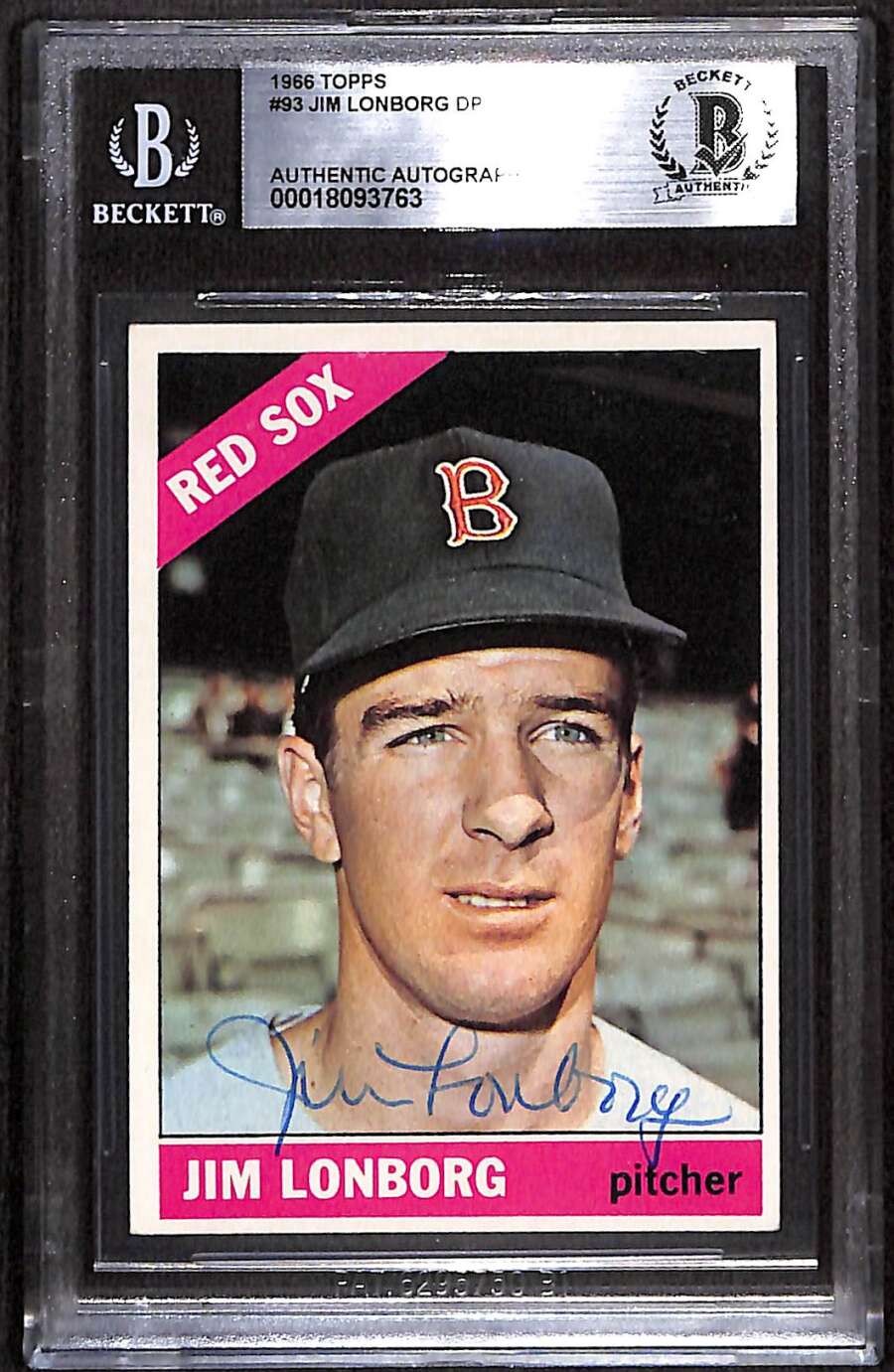 1966 Topps 93 Jim Lonborg DP BGS Auto Autographed BAS Authentic C99580