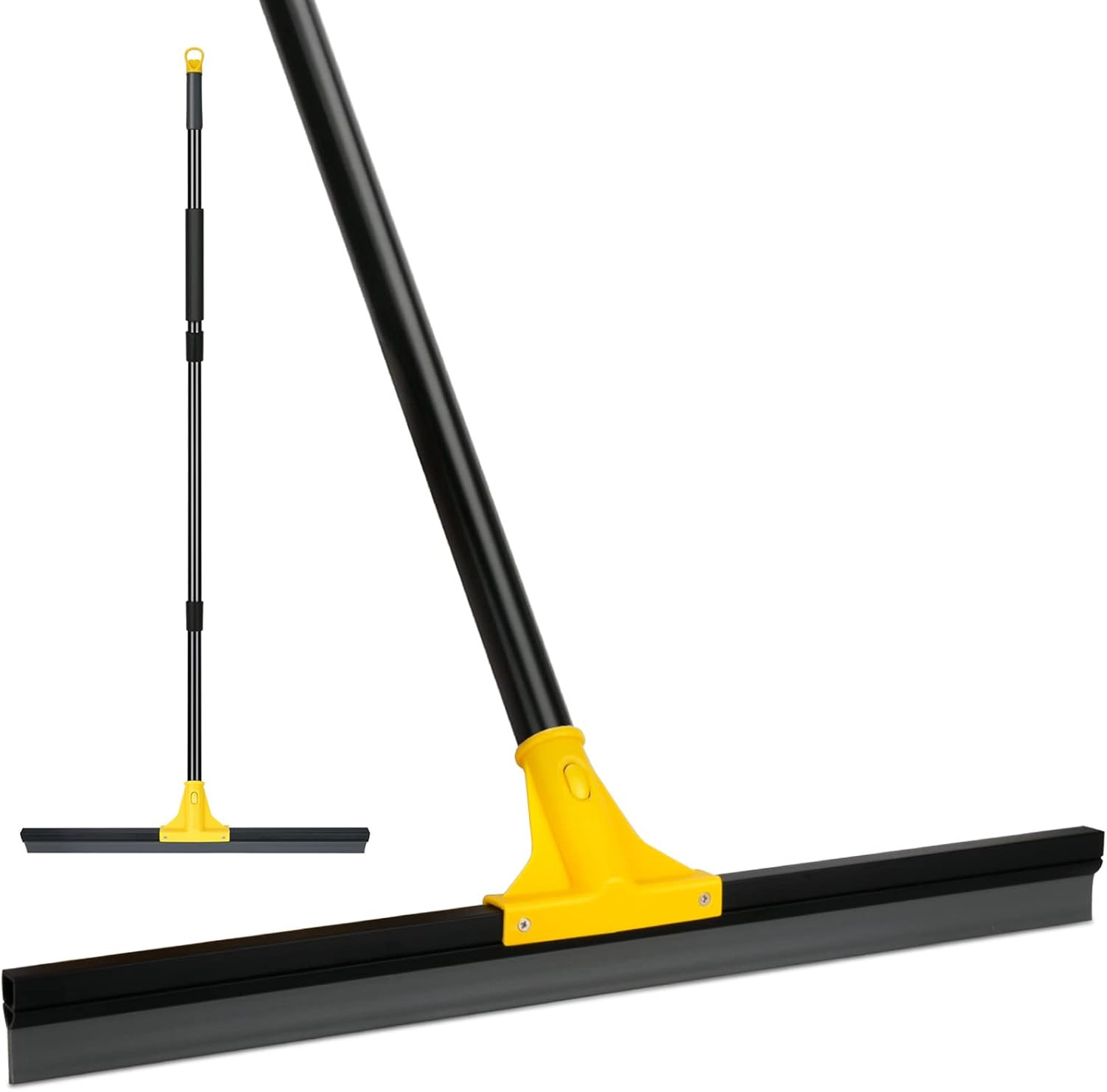 Floor Squeegee for Concrete and Tile Cleaning, 24'' Rubber Wiper Broom, Large He