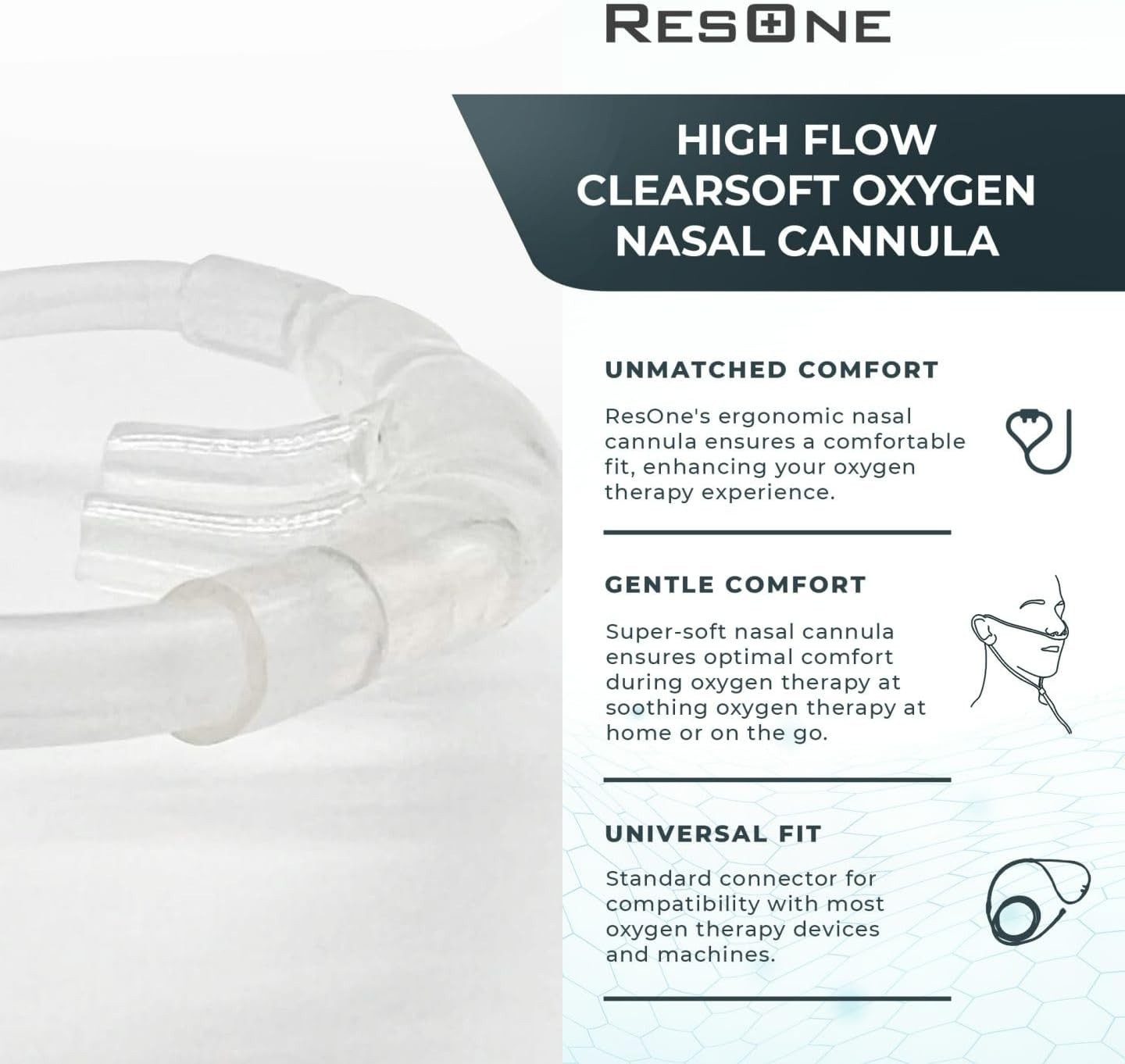 Soft Curved 7Ft Oxygen Nasal Cannula 5-Pack - Crush-Resistant & Comfortable Fit