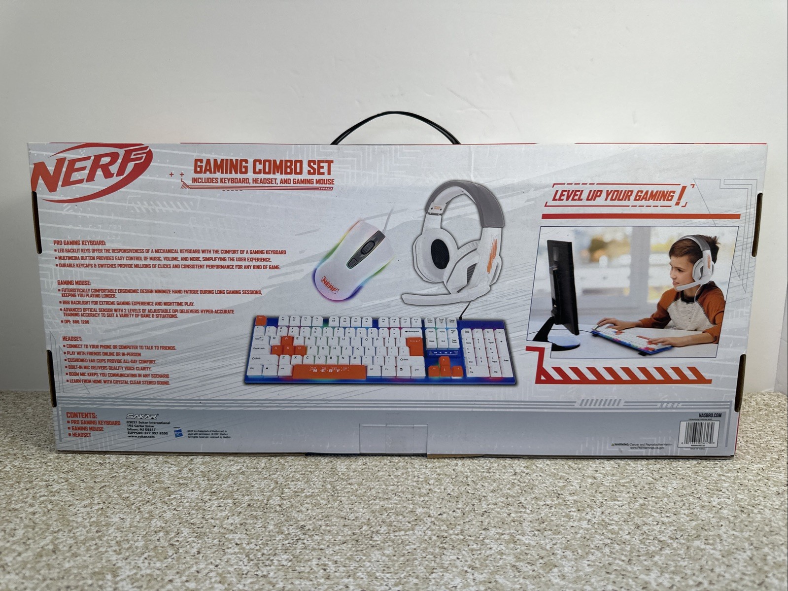 NERF PC Gaming Combo Set Includes Keyboard, Headset & Mouse Brand New Sealed