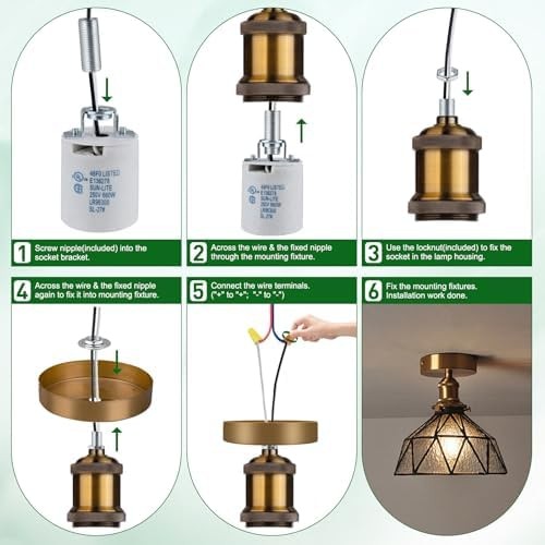 E26 Light Socket,Standard Medimun Screw Bulb Socket Lamp Holder,E26 Porcelain...