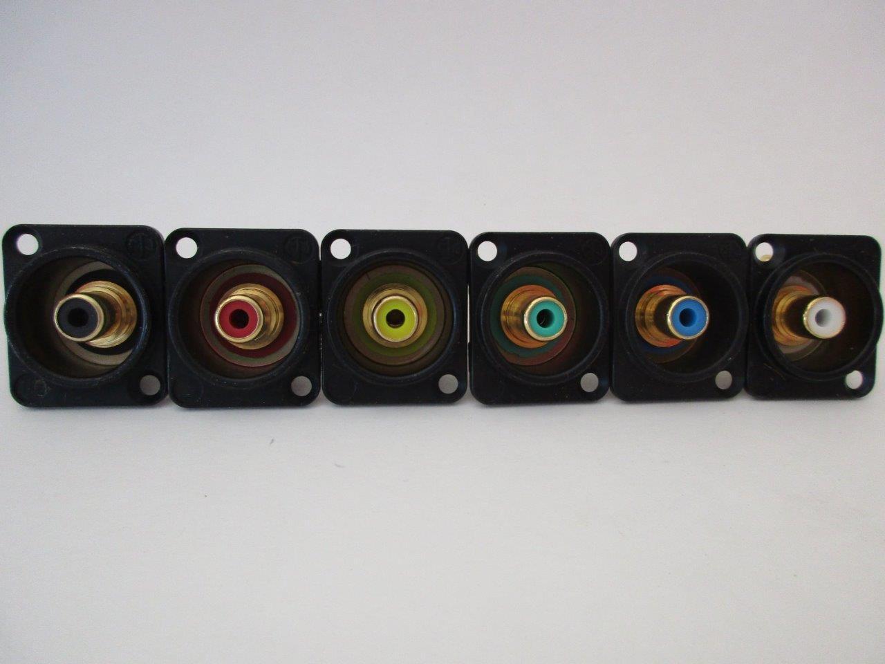 1x NEUTRIK RCA Jack NF2D-B Color Coded Recessed Phono Socket Black Shell w/ gold