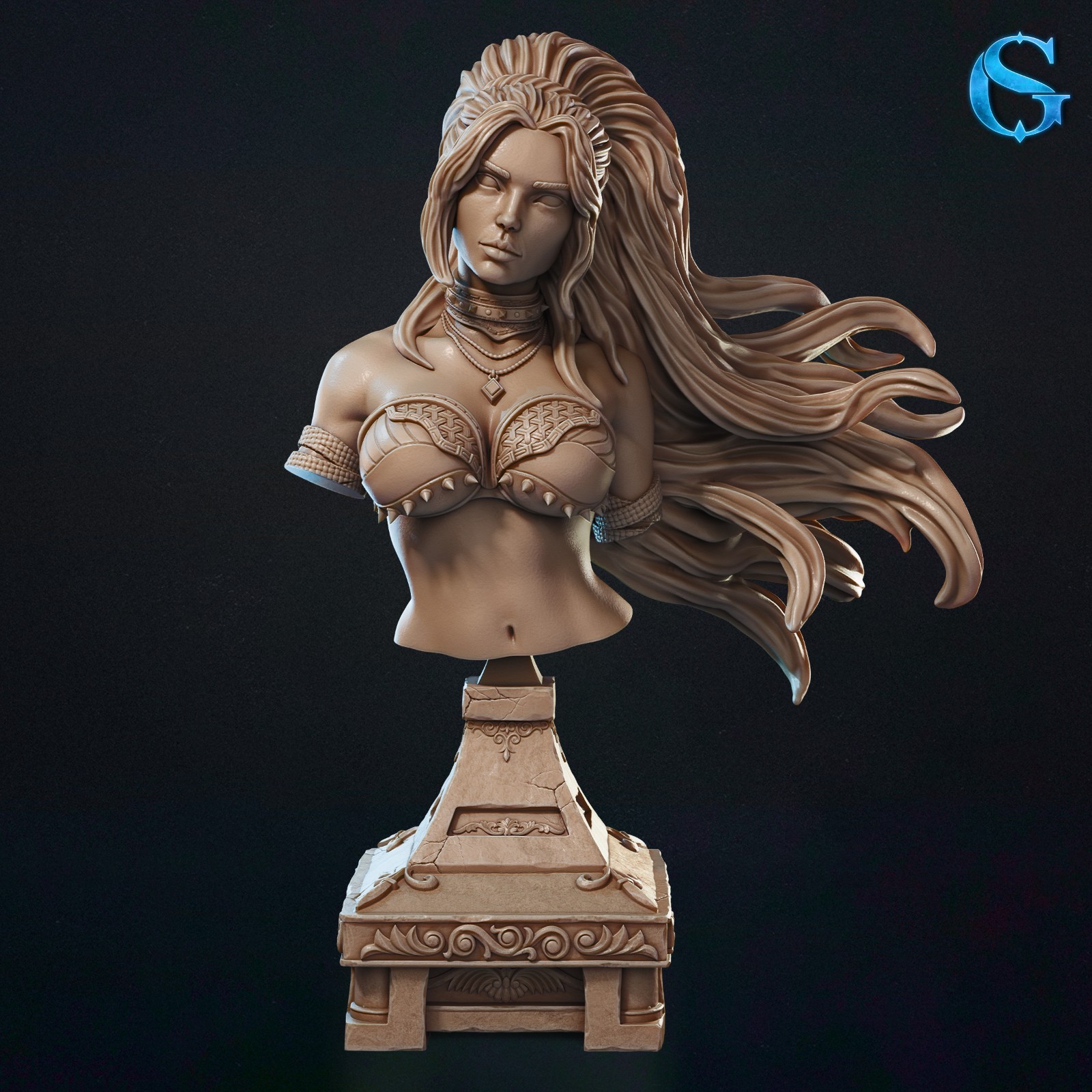 Dungeons and Dragons - HD Resin Print - Female Human Amazon Fighter Bust Rakana