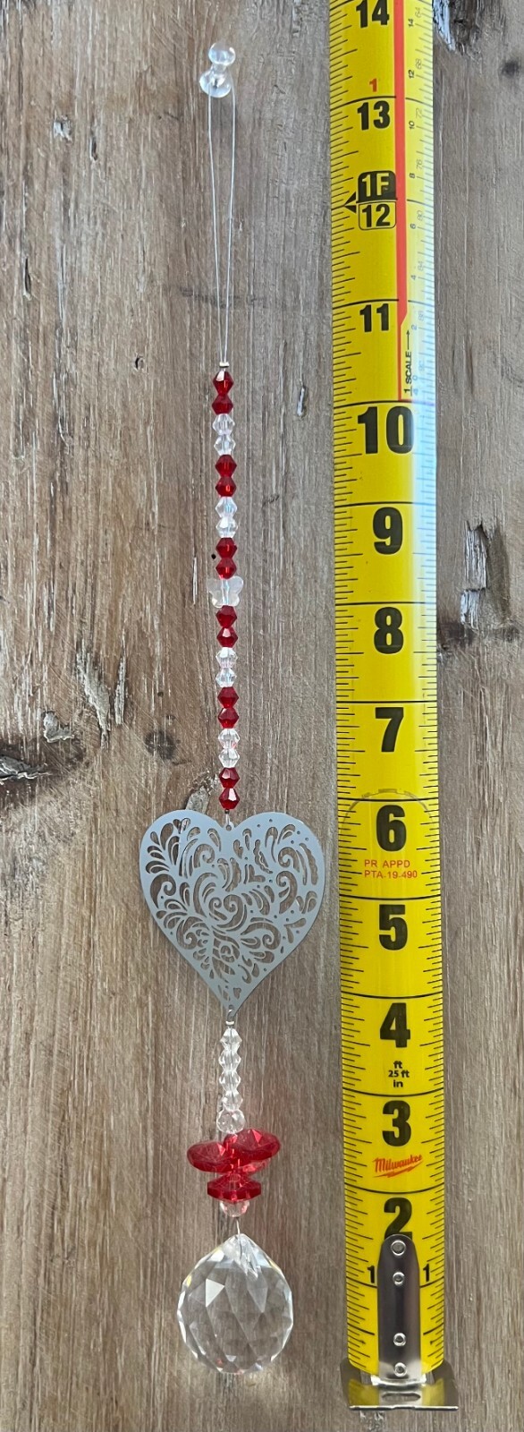 Heart Metal Suncatcher 13.5" x 2.25"