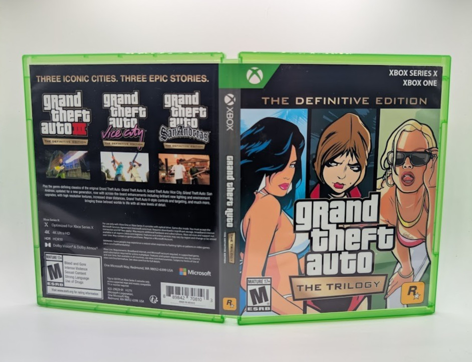 GTA Trilogy Grand Theft Auto Definitive - Xbox Series X Empty Game Case(No Game)