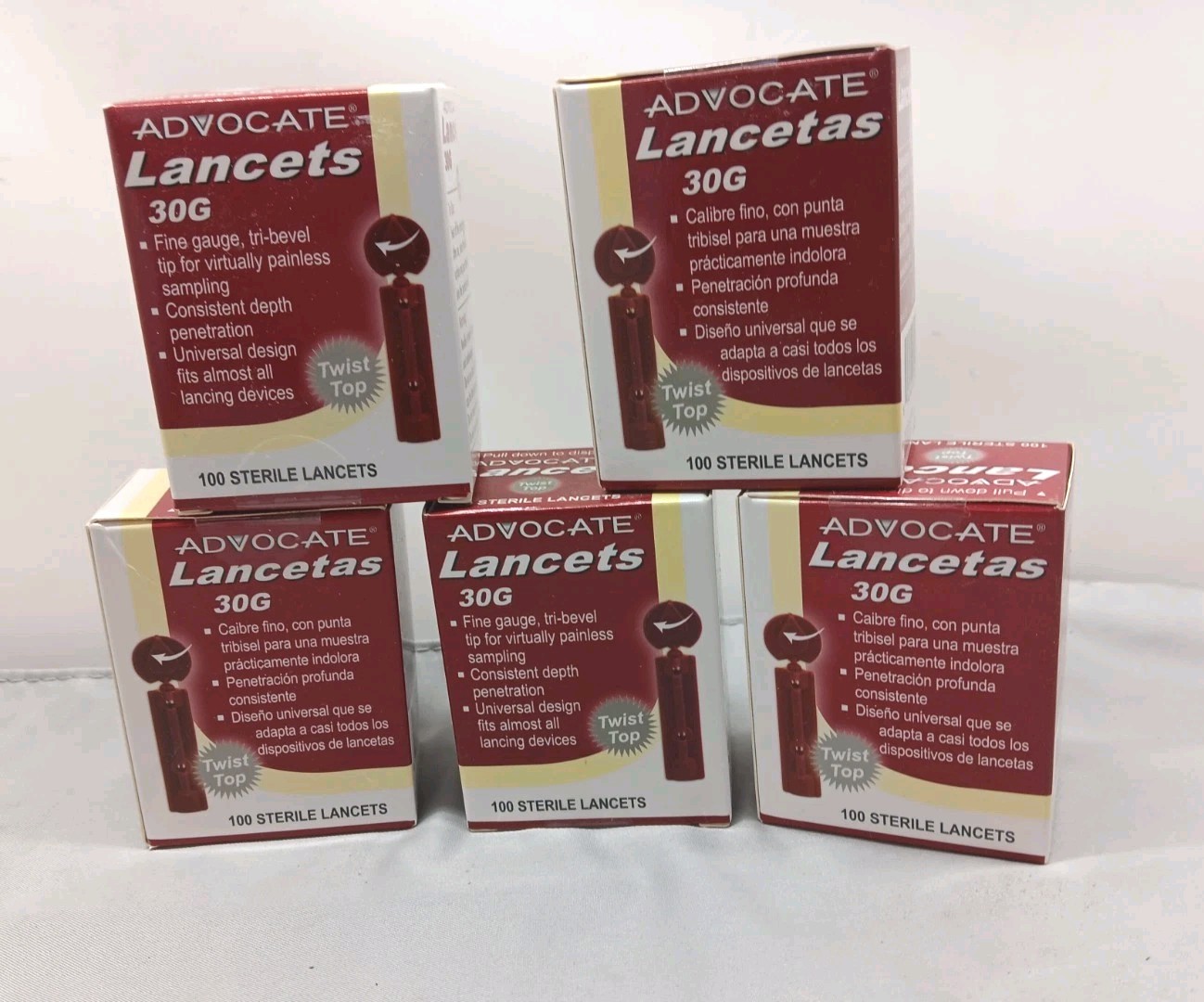 Advocate Lancets 30G  5 Boxes 100 Each Expired 2019 NOS