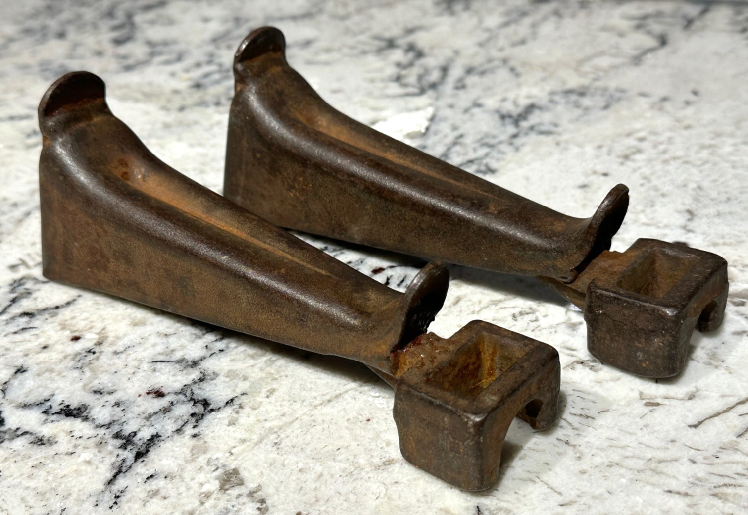 VINTAGE HEAVY METAL Pole Climbing Step Pair Lot of 2 Telephone Electrical Pole