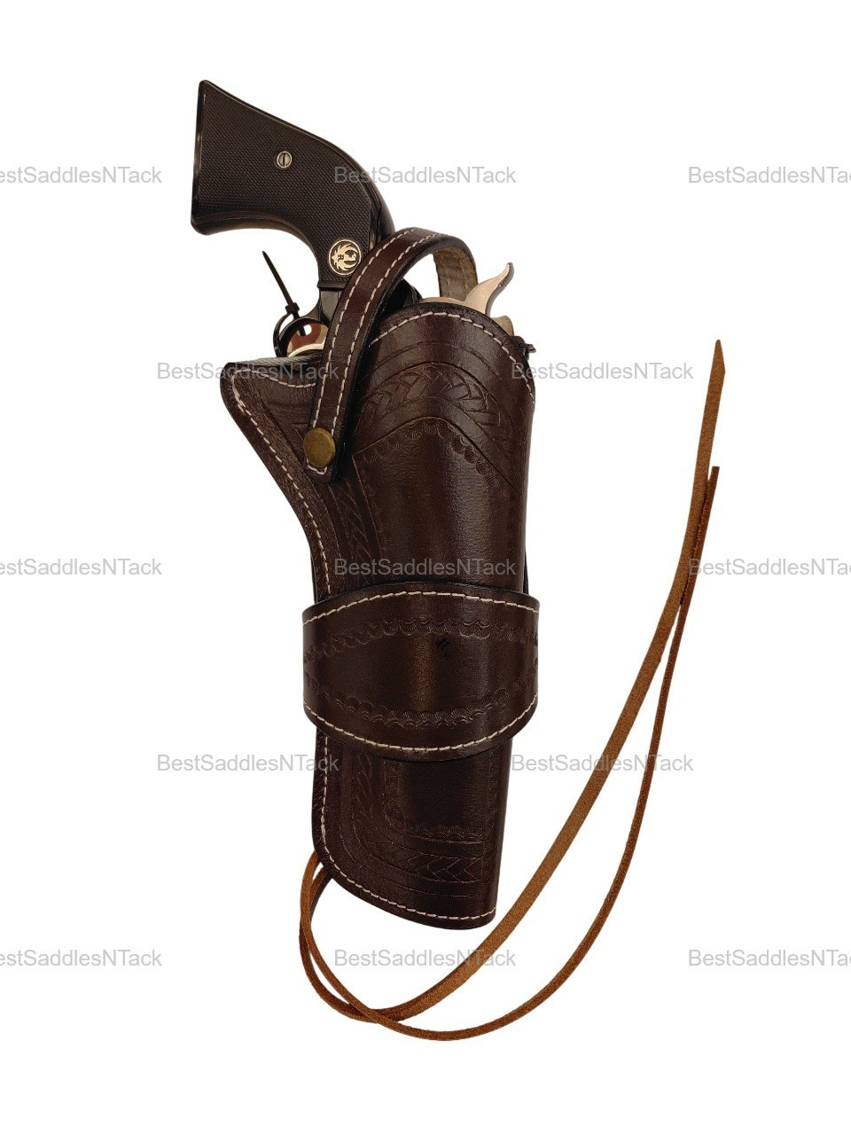 LEATHER HOLSTER FOR RUGER BLACKHAWK .45 LC / .45 ACP OWB OPEN BOTTOM LONG BARREL