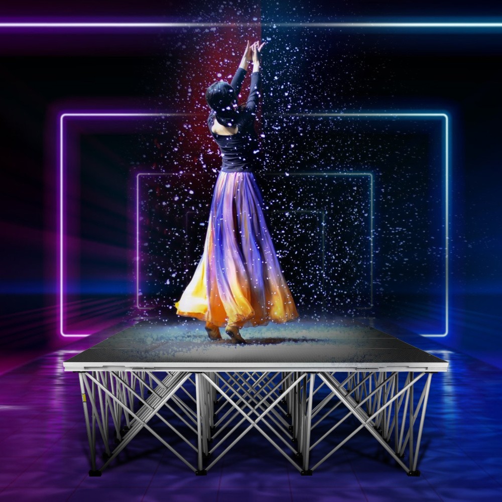 4'x4' Portable Stage Platform Modular System Foldable 16.9" Hight 120CM*120CM
