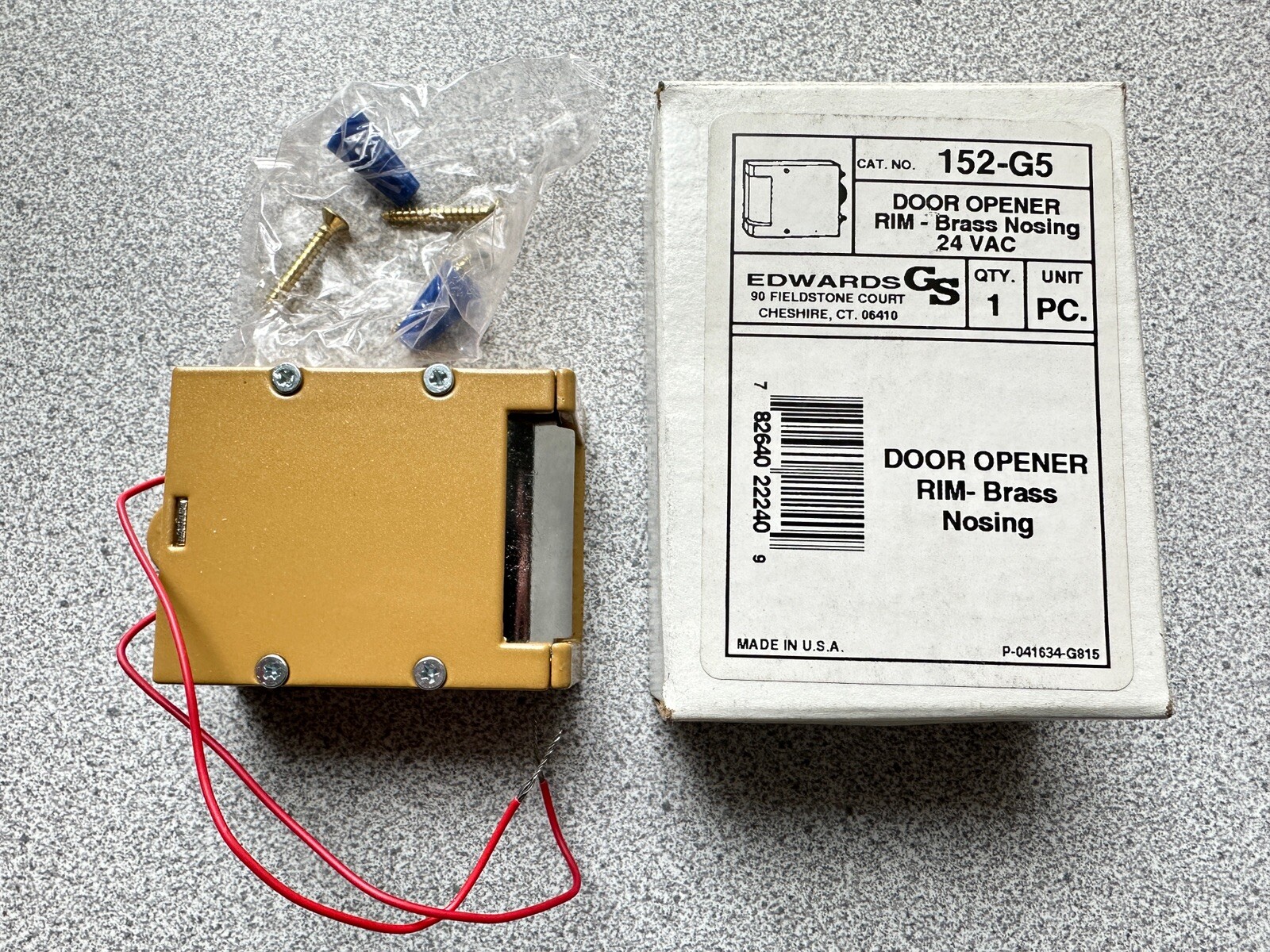 NEW Edwards 152-G5 Electric Door Opener 24VAC RIM Brass Nosing Made in USA
