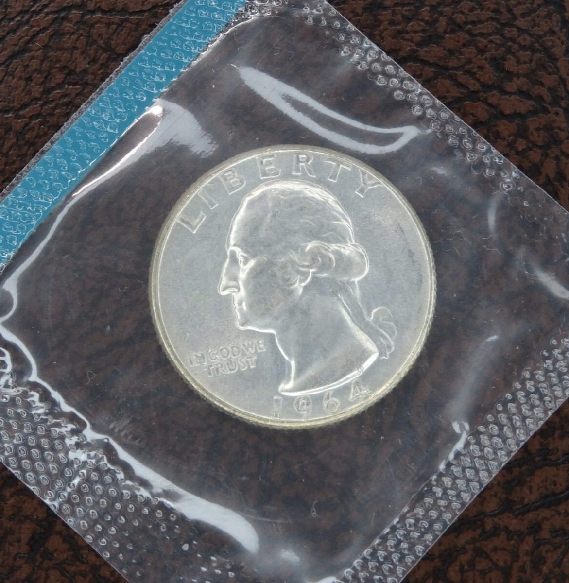 1964 Washington Quarter US Mint Original Cello 90% Silver BU Uncirculated Coin