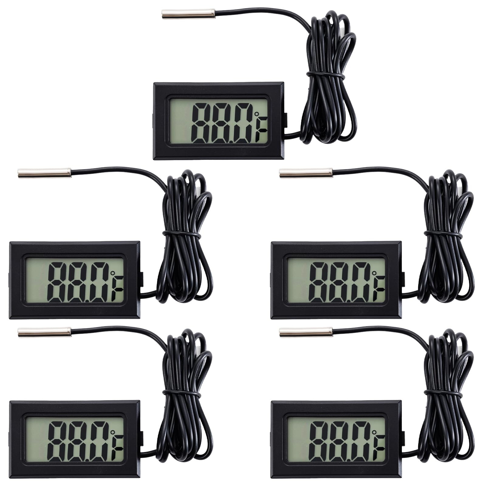 5 Pieces of Digital LCD Thermometers, Temperature Digital LCD Refrigerator Th