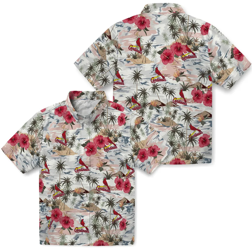 St. Louis Baseball Team Cardinalss Hawaiian Casual Button Down Shirt Unisex