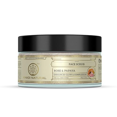 Khadi Rose Papaya Herbal Face Scrub Exfoliator Blackhead Removal 50g