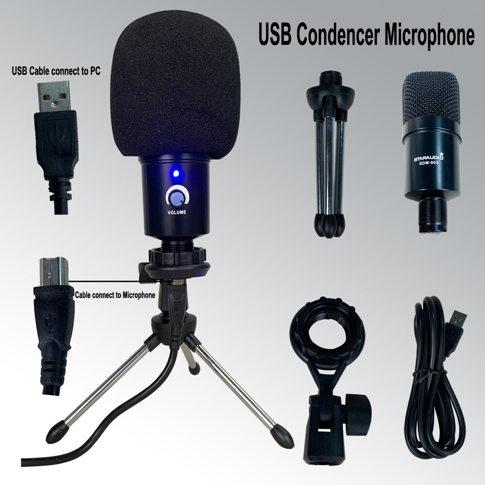 Condenser USB Microphone Kit Complete Set PC Audio Recording podcast Microphone