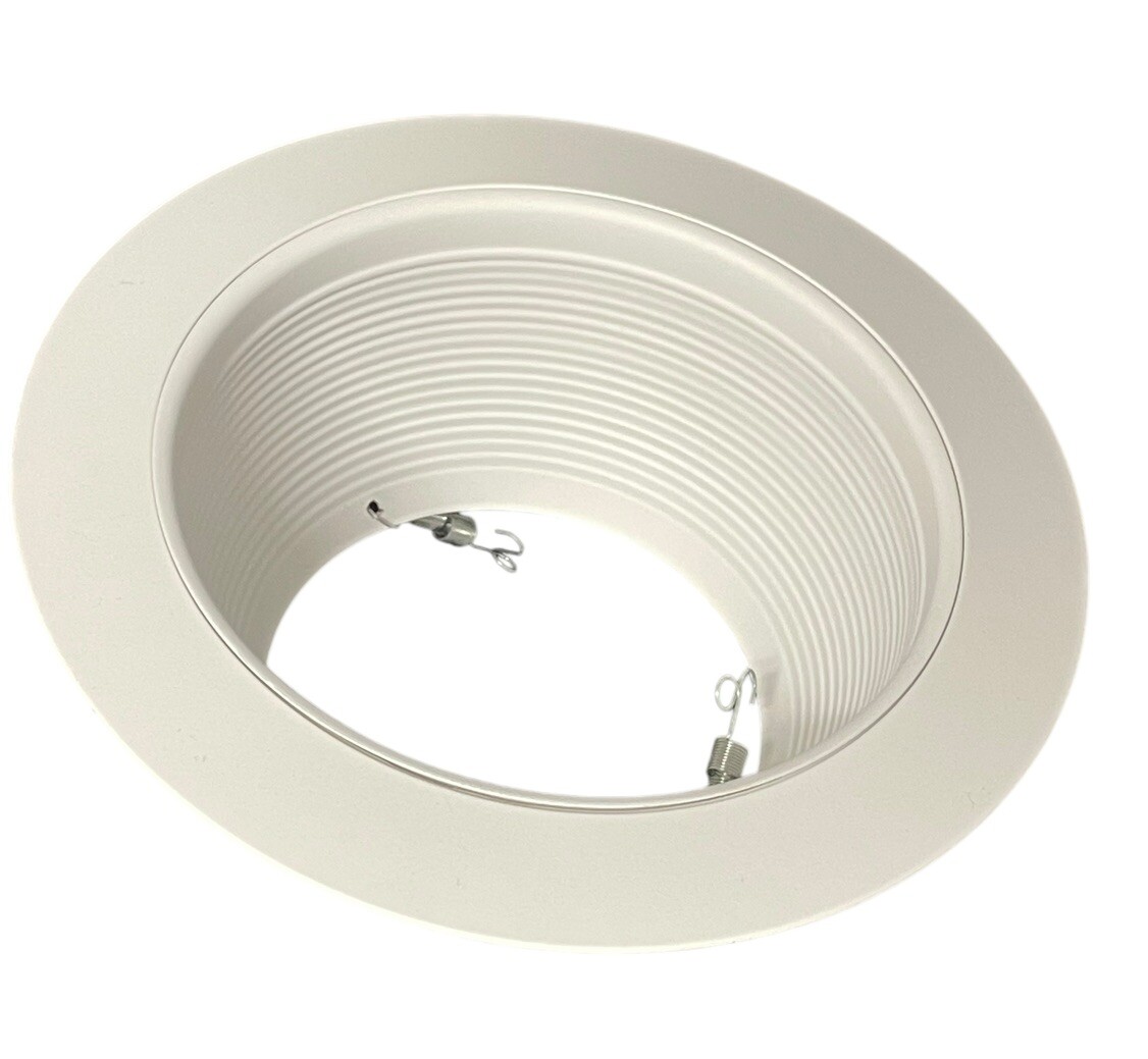 1 - Halo Lighting  6100WB 6" Recessed Light White Step Baffle Trim. PAR/BR30