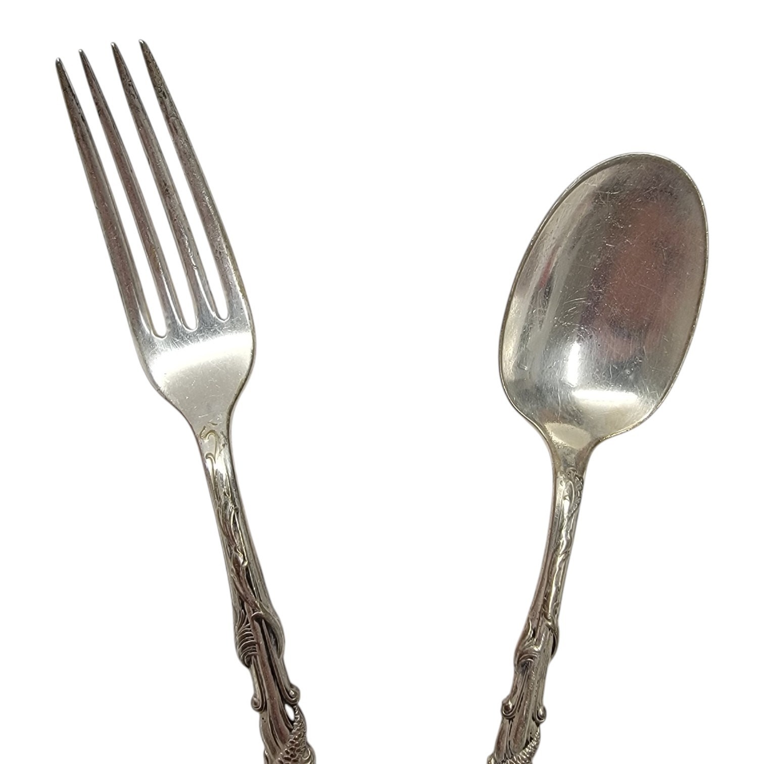 1847 Rogers Bros A1 Silverplate Flatware Fork Spoon Set Monogram E Vintage