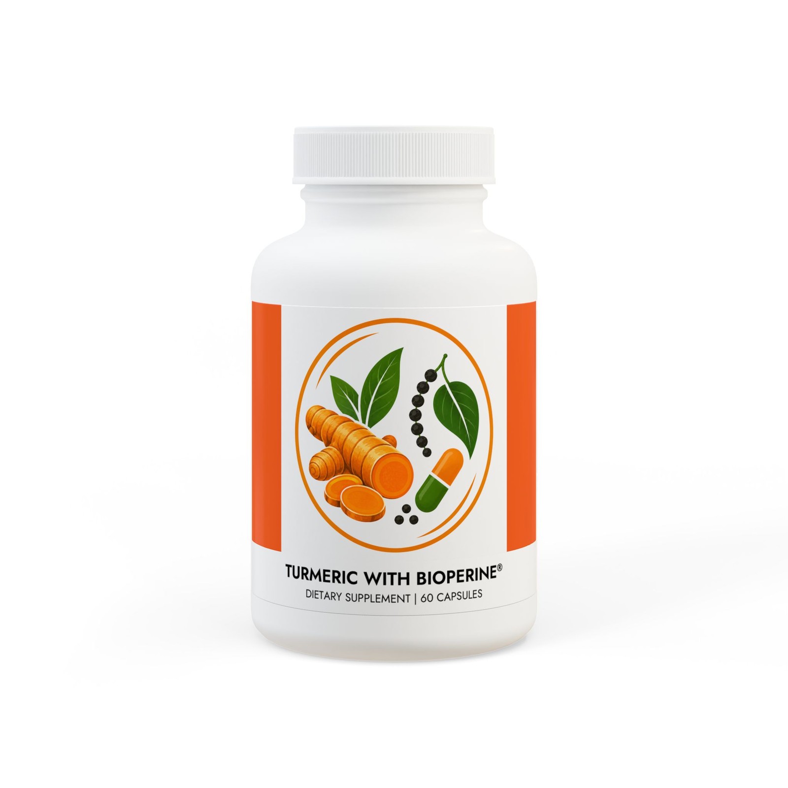 Turmeric Herbal Supplement 60 Capsules Daily Wellness Formula