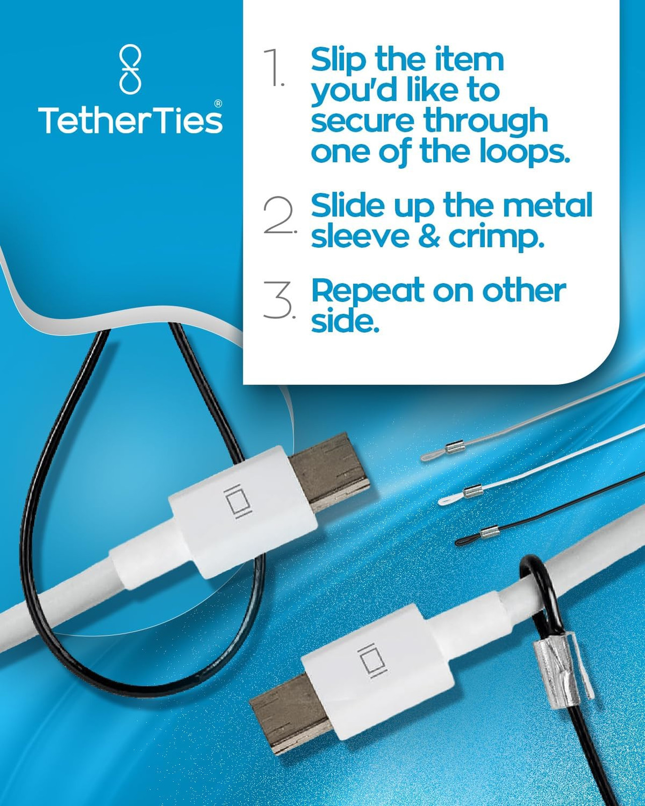 Pre-Assembled Adapter Ties Anti-Theft Cable Locks for Tools Computer Adapters