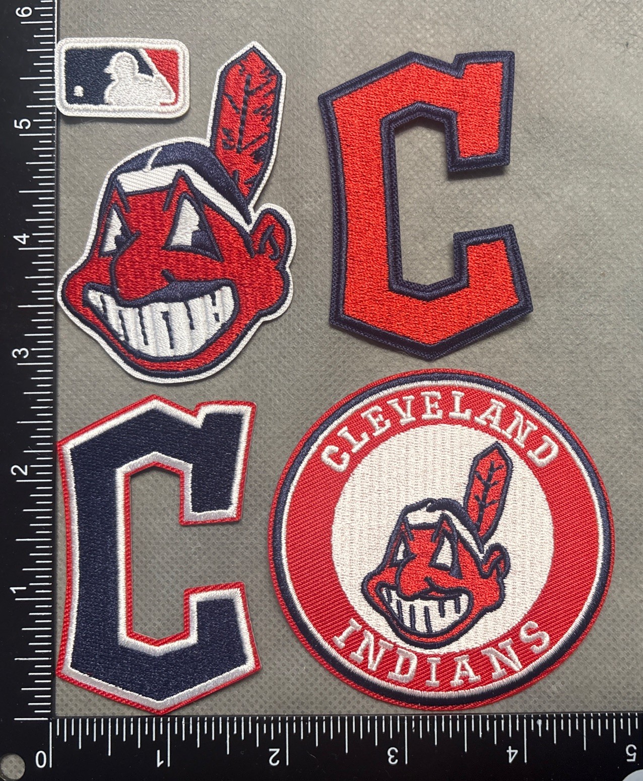 5 Set CLEVELAND INDIANS / GUARDIANS CHIEF WAHOO MLB BASEBALL EMBROIDERED PATCH