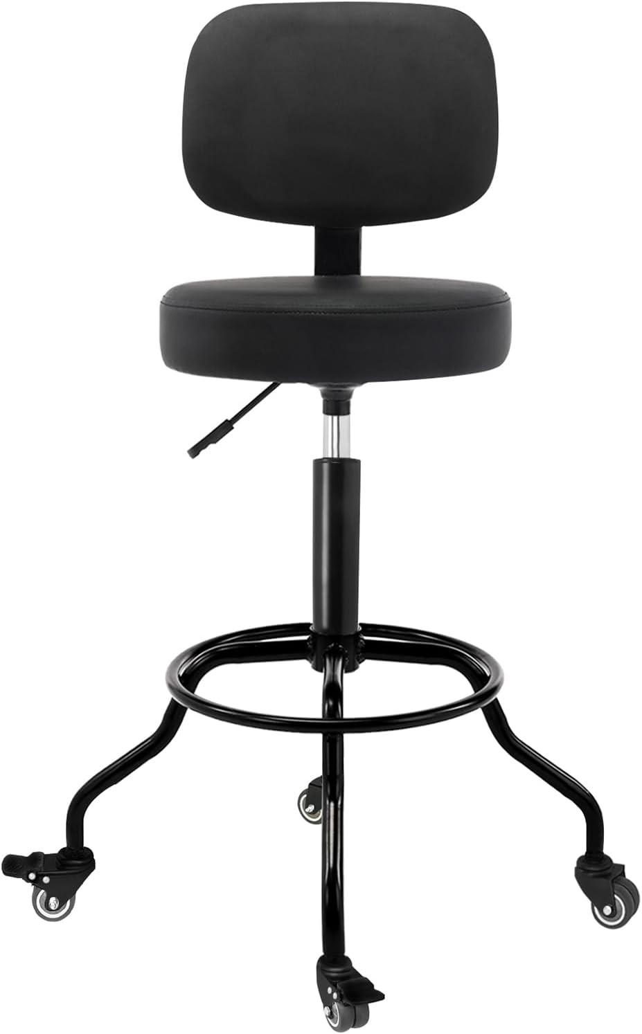 Rubber wheels and high footrests, 360° rotation, 350-pound weight capacity