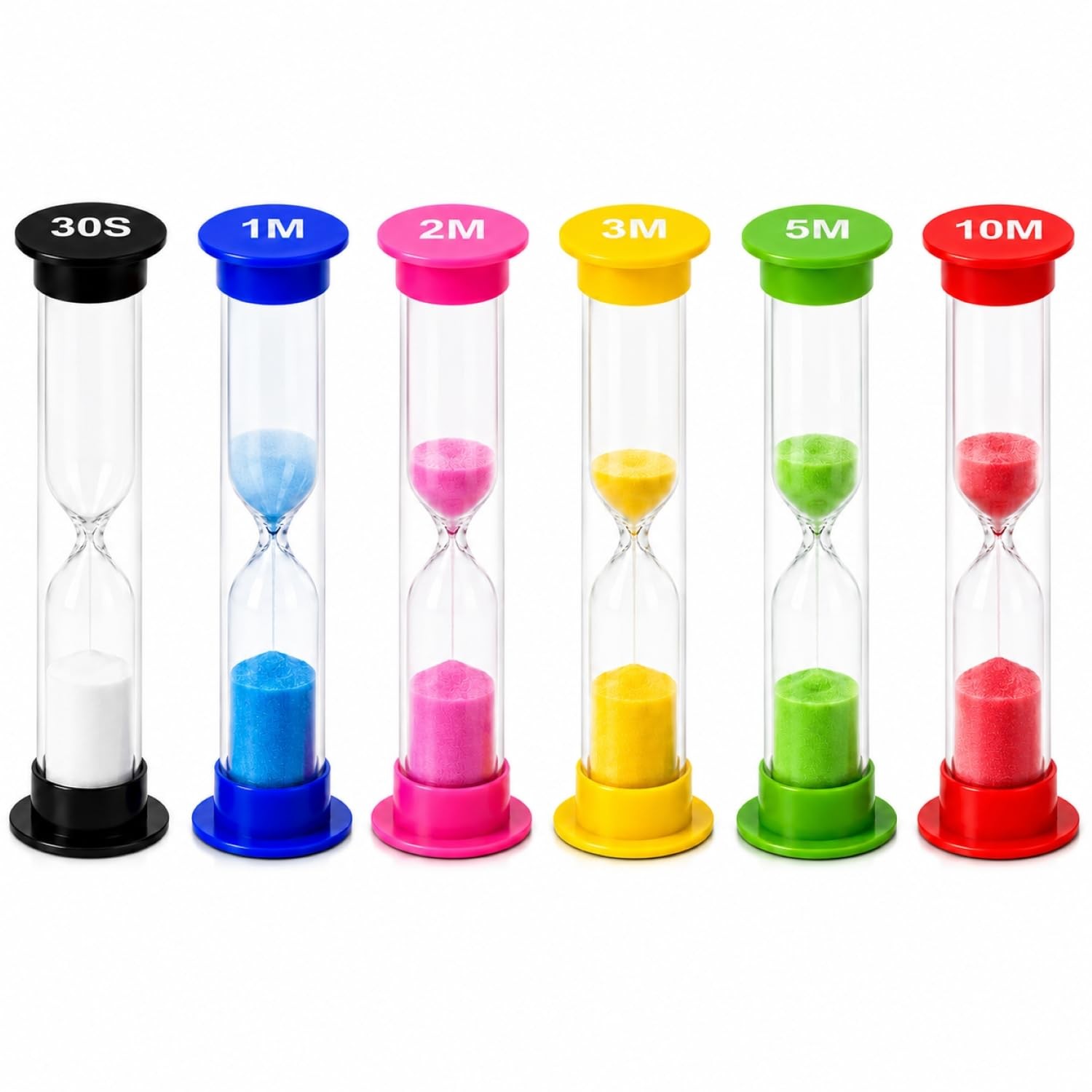 Plastic Sand Timer Sandglass Hourglass Sand Clock Timer 30 sec, 1 min, 2 mins...