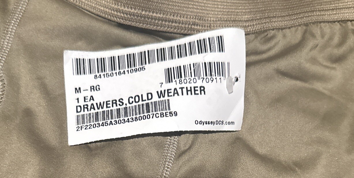 1 pants Military cold Power Dry Base Level 1 cold medium regular coyote weather