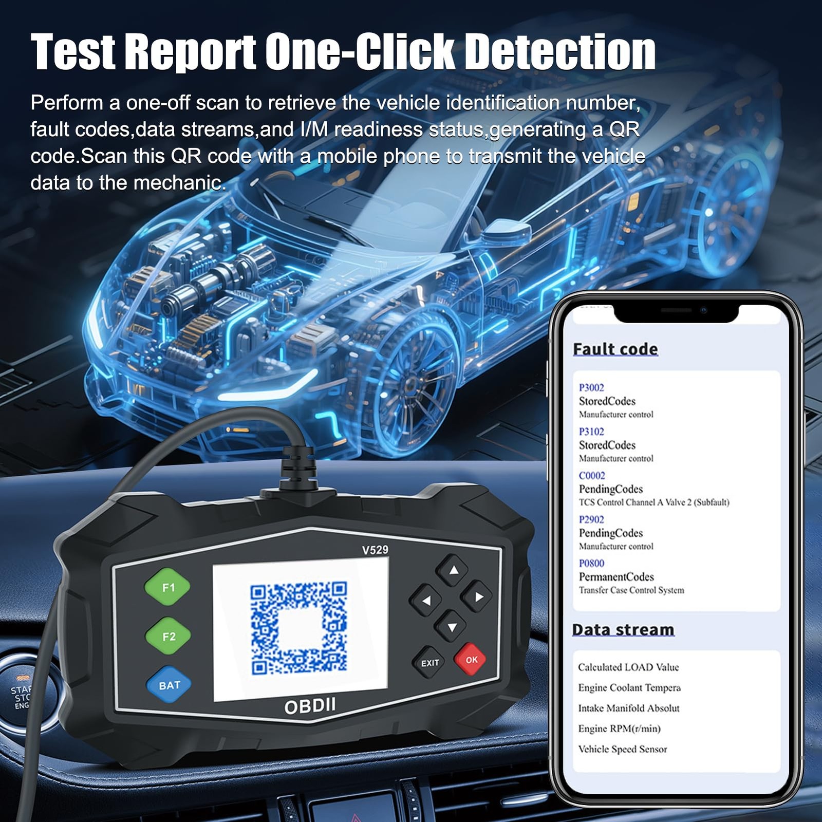 VECOONEEN OBD2 Scanner Diagnostic Code Reader,Automotive 1Pack, OBDIIBlack