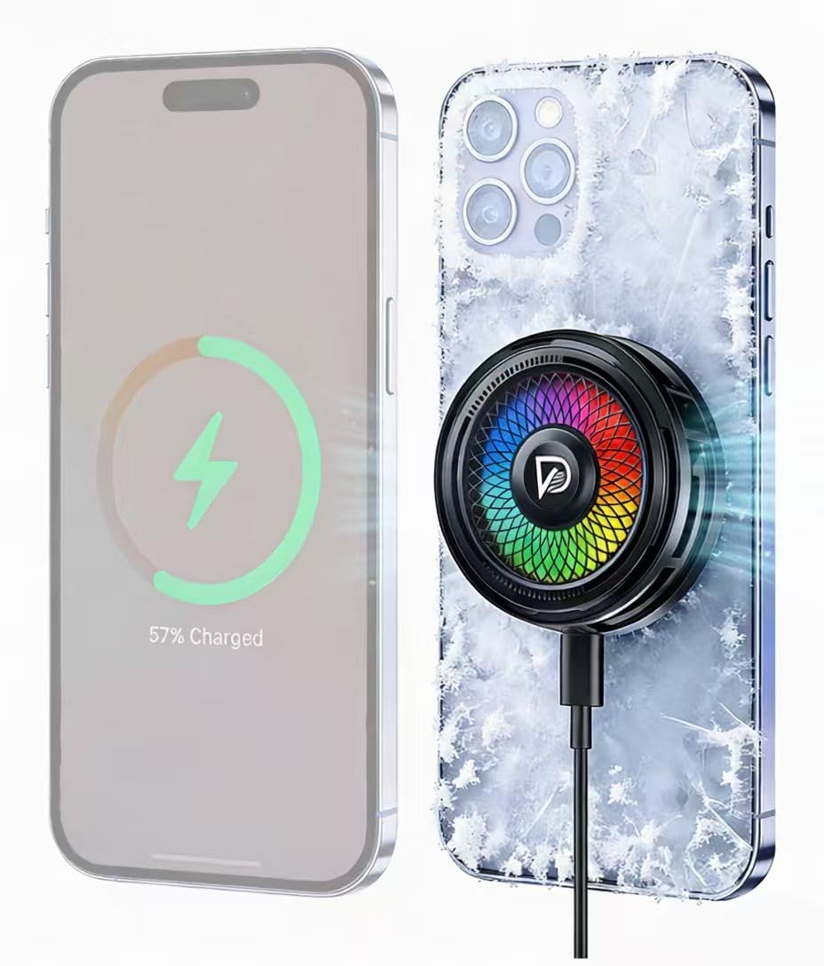 25W Qi2 Certified Magnetic Charger with Cooling System - Phone Cooler for Gam...