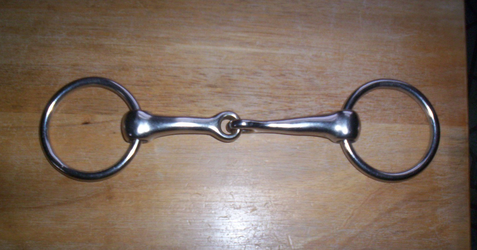 Used Chrome Plated Loose Ring Snaffle Bit  4 1/4" Mouth  2 1/2" Side Rings