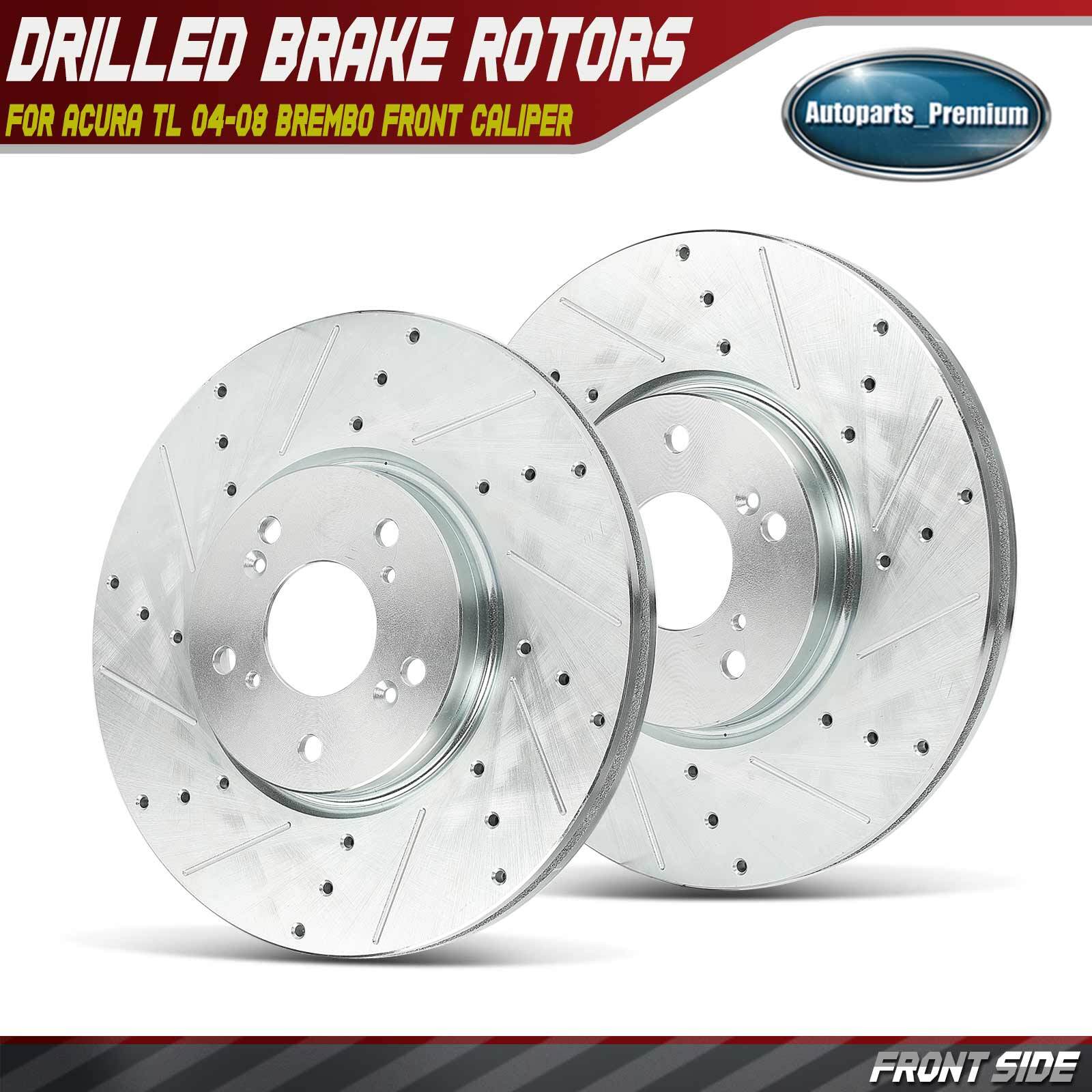 2Pcs 310mm Front Side Drilled Brake Rotors for Acura TL 2004-2008 V6 3.2L Sedan