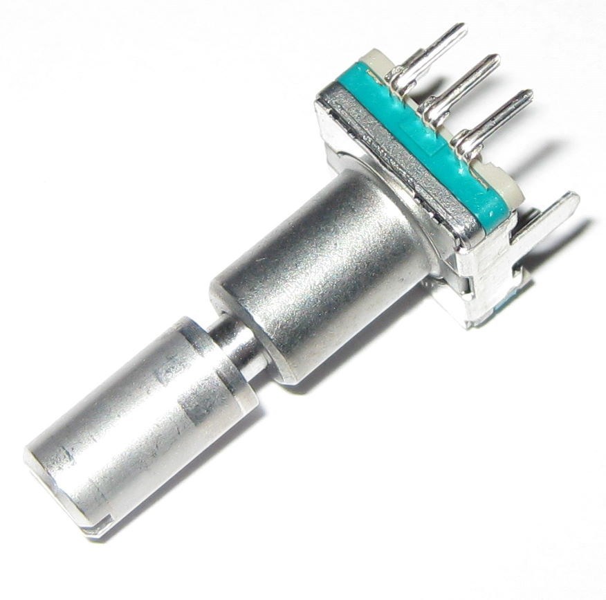 Alps Endless Rotation Vertical 30 Detent Encoder w/ Mom N.O. SPST Push Switch